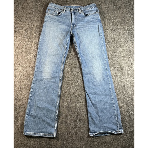 Levis 527 Jeans Men 34x32 Bootcut Light Wash Western Faded Blue Denim - Picture 1 of 8